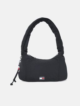 Tommy Hilfiger - Solid Black Nylon Shoulder Bag