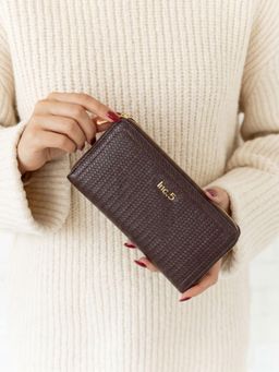 Inc.5 - Women Brown Textured Bi-Folds Wallet