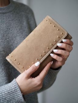 Inc.5 - Women Beige Embellished Bi-Folds Wallet