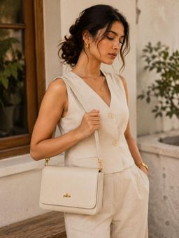 Yelloe - Off-White Women's Sling Bag With Detachable Strap
