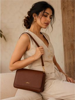 Yelloe - Tan Women's Sling Bag With Detachable Strap