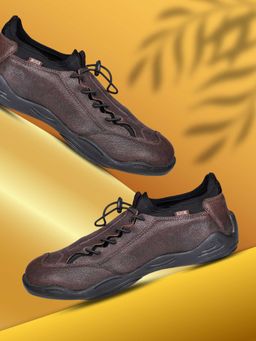 EZOK - Leather Brown Sneakers for Men