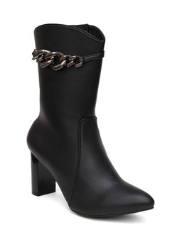 Sherrif Shoes - Womens Black Solid Casual Boots