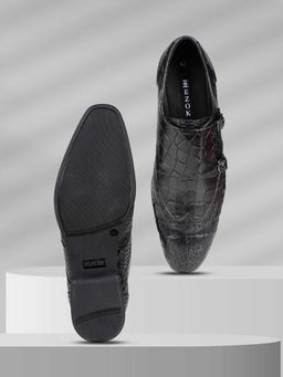EZOK - Leather Black Monk Straps for Men