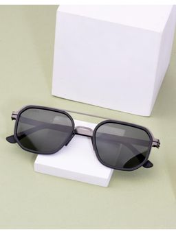 MAGNEQ - Unisex Green Polarised Lenses Black Square Sunglasses MG 9832/S C5