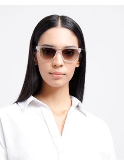 Opium Eyewear - Unisex Grey Polycarbonate Lenses Crystal Frame Wayfarer Sunglasses