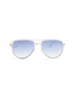 Opium Eyewear - Mens Blue Polycarbonate Lenses Gold Frame Aviator Sunglasses