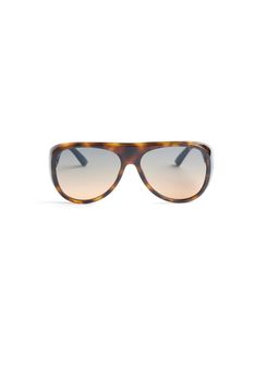 Opium Eyewear - Unisex Green Polycarbonate Lenses Brown Frame Round Sunglasses