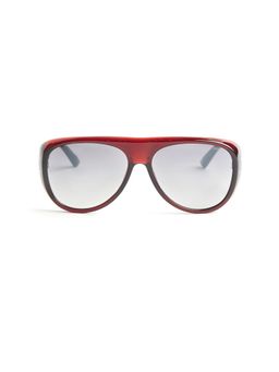 Opium Eyewear - Unisex Purple Polycarbonate Lenses Red Frame Round Sunglasses