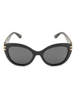 Opium Eyewear - Womens Grey Tac Lenses Black Frame Cat Eye Sunglasses