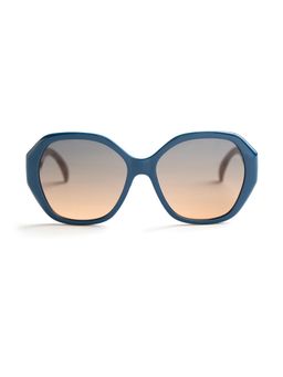 Opium Eyewear - Womens Blue Polycarbonate Lenses Blue Frame Butterfly Sunglasses