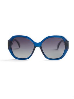 Opium Eyewear - Womens Grey Tac Lenses Blue Frame Butterfly Sunglasses