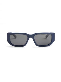 Opium Eyewear - Womens Grey Tac Lenses Blue Frame Rectangle Sunglasses