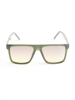 Opium Eyewear - Mens Grey Polycarbonate Lenses Green Frame Rectangle Sunglasses