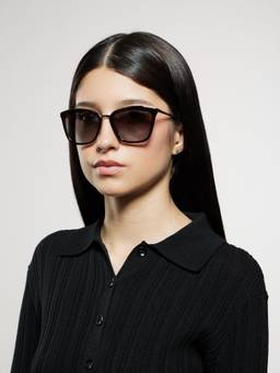 Opium Eyewear - Womens Purple Tac Lenses Purple Frame Cat Eye Sunglasses