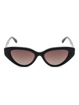 Opium Eyewear - Womens Brown Tac Lenses Black Frame Cat Eye Sunglasses