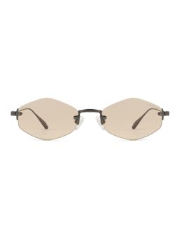 Opium Eyewear - Unisex Brown Polycarbonate Lenses Brown Frame Hexa Sunglasses
