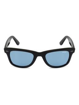 Opium Eyewear - Unisex Blue Polycarbonate Lenses Black Frame Wayfarer Sunglasses