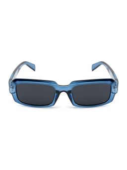 Opium Eyewear - Unisex Grey Polycarbonate Lenses Blue Frame Rectangle Sunglasses