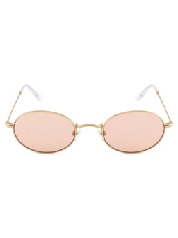 Opium Eyewear - Unisex Pink POLYCARBONATE Lenses Gold Frame Oval Sunglasses