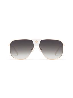 Opium Eyewear - Unisex Green Tac Lenses Gold Frame Aviator Sunglasses