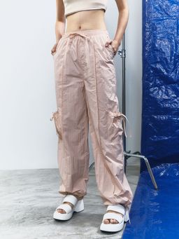 Pomelo - Drawstring Detailed Nylon Joggers - Pink