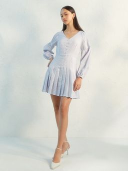 Pomelo - Gingham Mini Dress - Purple