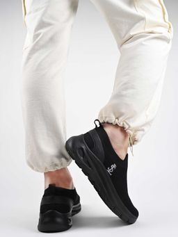 Louis Stitch - Men Egyptian Black Athleisure Flyknit Running Shoes