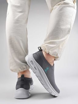 Louis Stitch - Men Ash Grey Athleisure Flyknit Running Shoes