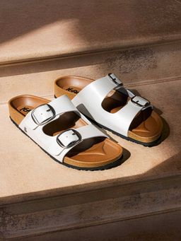 Louis Stitch - Women White Double Strap Sandals