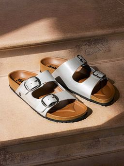 Louis Stitch - Women Silver Double Strap Sandals