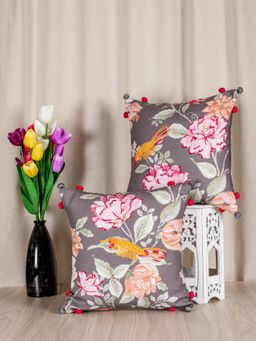 SHADES OF LIFE - Cotton Decorative Cushion Covers (Multi Color Emb 16 x 16)Set of 2