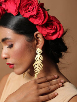 ZAZA BY SOMYA - Gold Plated Ecstasy Dangler Earrings