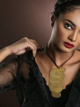 ZAZA BY SOMYA - Black Gold Plated Style Neckpiece