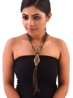 ZAZA BY SOMYA - Black Gold Plated Countryside Neckpiece