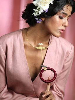 ZAZA BY SOMYA - Multi-Color Gold Plated Philosophy Neckpiece