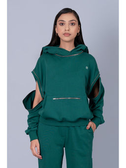 Muvazo - Women Evergreen Get It Girl Sweatshirt With Hoodie