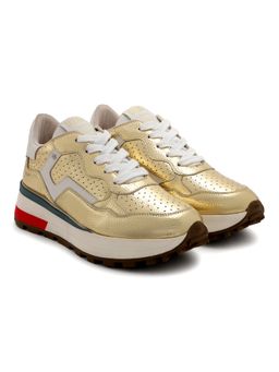 Saint G - Gold Pu Coated Leather Women Sneaker