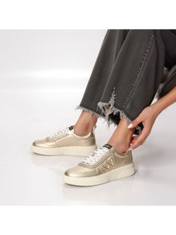 Saint G - Women's Gold Leather Sneakers