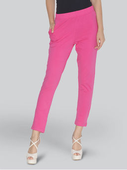 Lyra - Solid Coloured Free Size Kurti Pant for Women-Pink