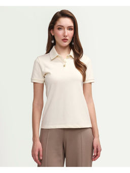 RAREISM - Handsewn Gold Buttoned Down Polo T-Shirt