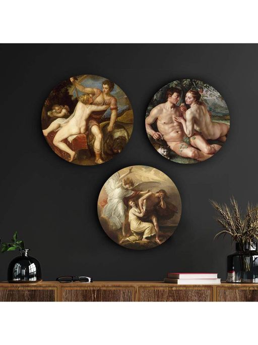 The Artment Venus And Adonis Canvas (matte Finish)- Set Of 3 Multi