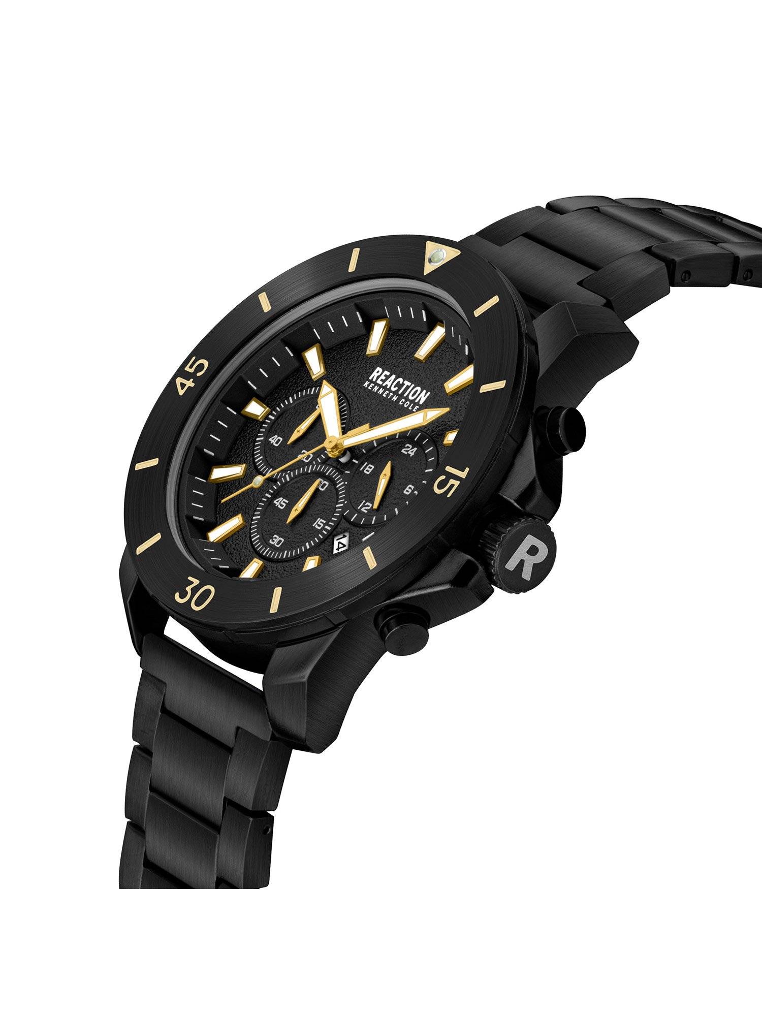 Buy Reaction Kenneth Cole Chrono Men IP Black Stainless Steel