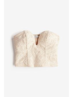 H&M - Women White Crochet-Look Bustier Top