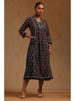 Soch - Blue Printed Midi Dress