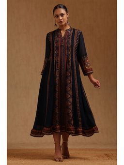 Soch - Navy Blue Printed Midi Dress