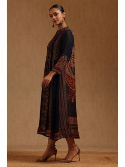Soch - Navy
                                    Blue Printed Midi Dress - 1