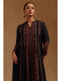 Soch - Navy
                                    Blue Printed Midi Dress - 4