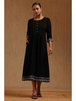 Soch - Black Solid Midi Dress