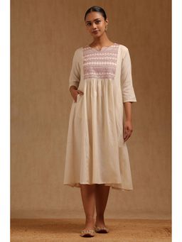 Soch - Off White Embroidered Midi Dress